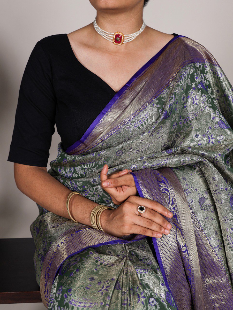 Latest Jacquard Silk Saree Zari Weaving Work | Ready To Wear