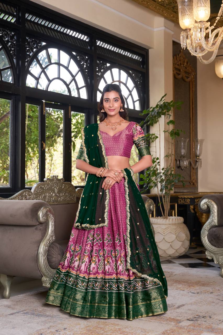 Latest Lehenga Choli With Printed And Zari Weaving Work | Ready To Wear