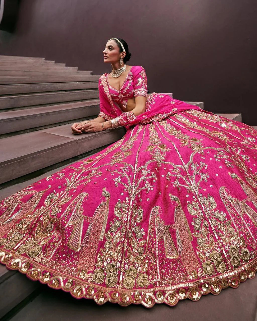 Tafeta Silk Lehenga Choli With Embroidered Work | Ready To Wear