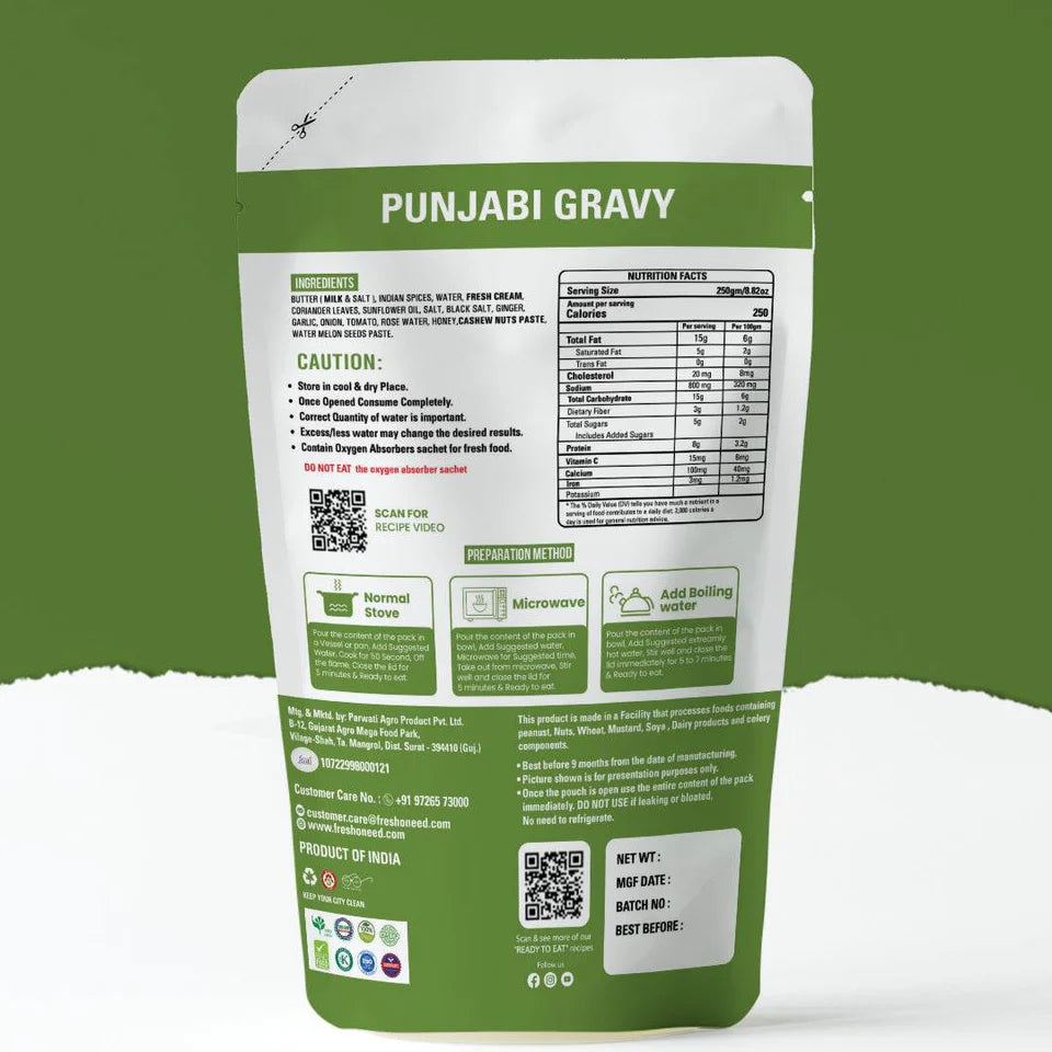 Fresh O Need Punjabi Gravy - Ready To Eat 250 gms