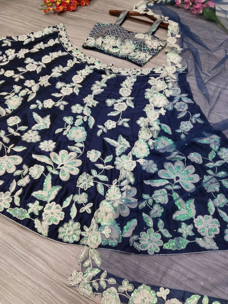 Latest Lehenga Choli With Rainbow Sequence Work | Ready To Wear