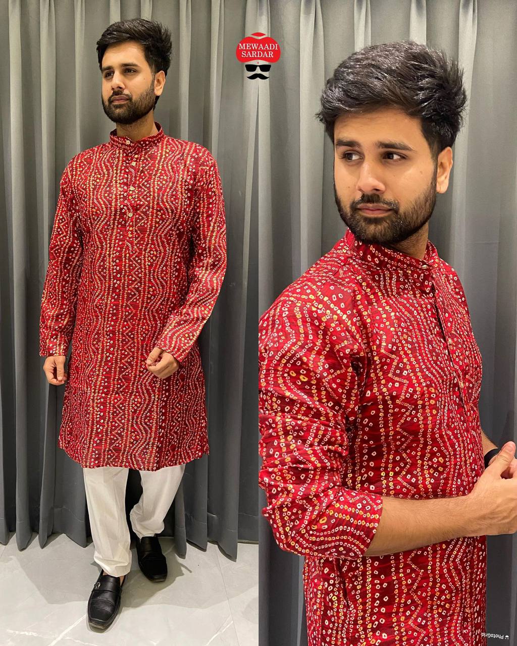 Bandhani Style Men's Kurta | Navratri Special