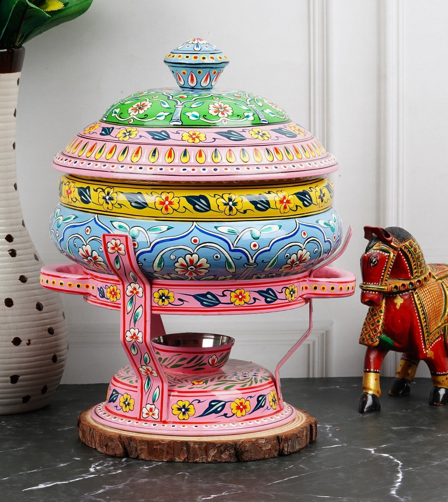 Hand Painted Chafing Dish Buffet Set with Burner