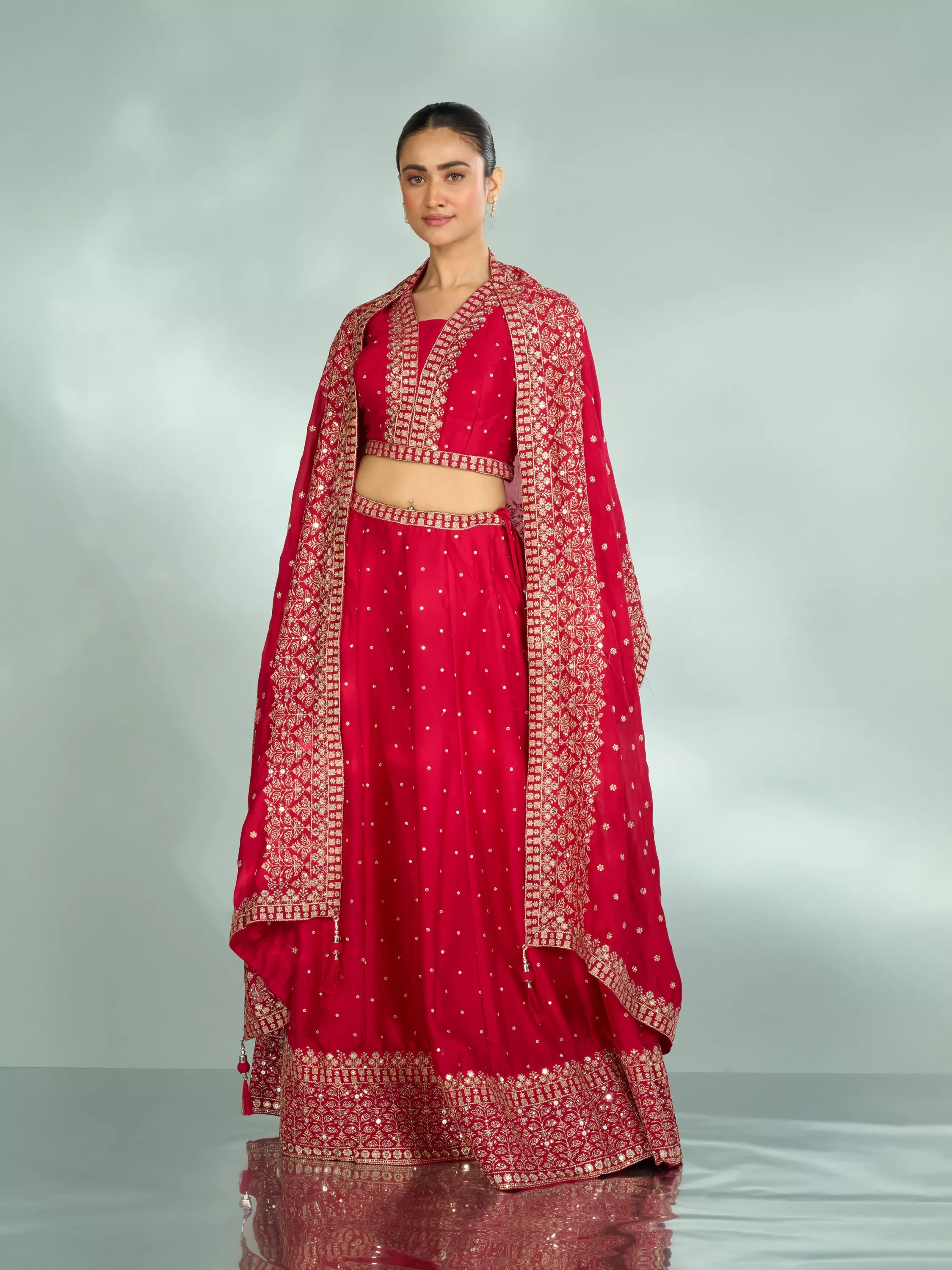 Rosy Rapture Art Silk Lehenga | Ready To Wear