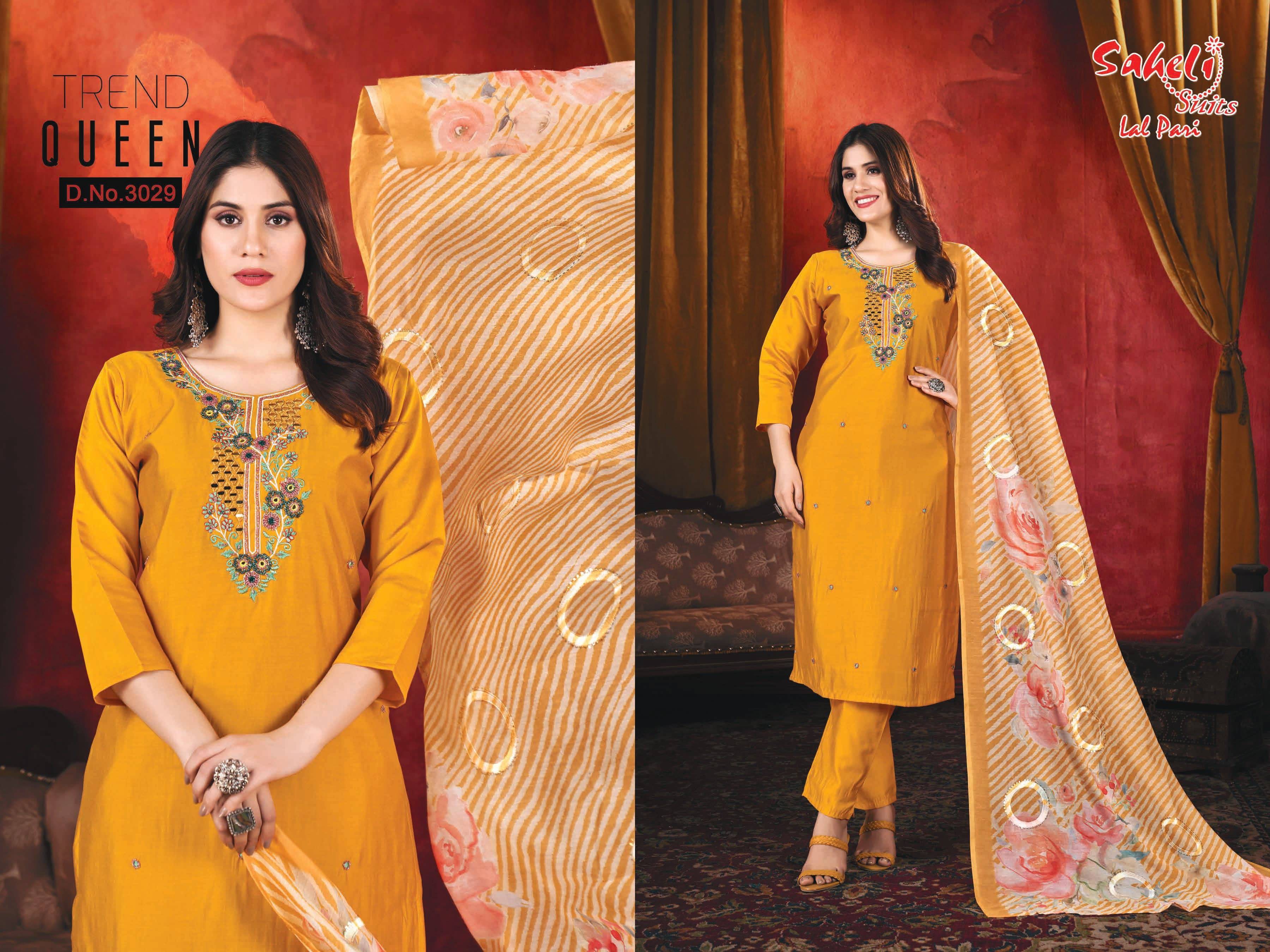 Marigold Handwork Suit With Radiant Dupatta - India shopping