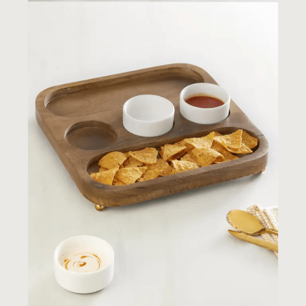 Adele Chip & Dip Set W 3 Dip Bowl - India shopping