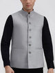 Light Grey Solid Regular Fit Modi Jacket | Ready To Wear