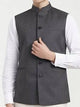 Grey Solid Regular Fit Modi Jacket | Ready To Wear