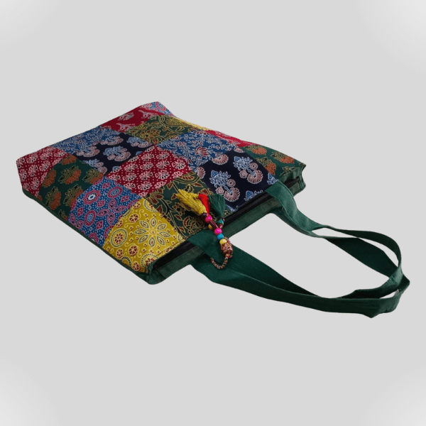 Hand Bag - Ajrakh Patchwork ( Set of 2) - India shopping