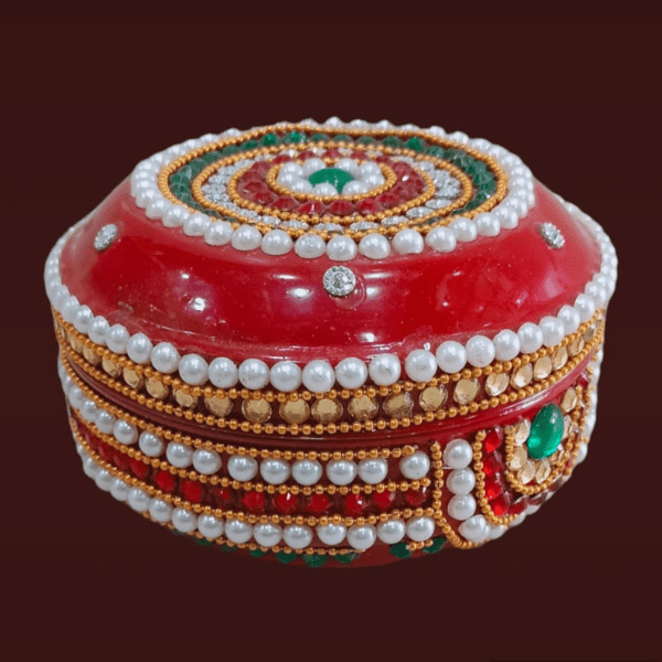 Decorative Stone & Pearl Work  storage Box - India shopping