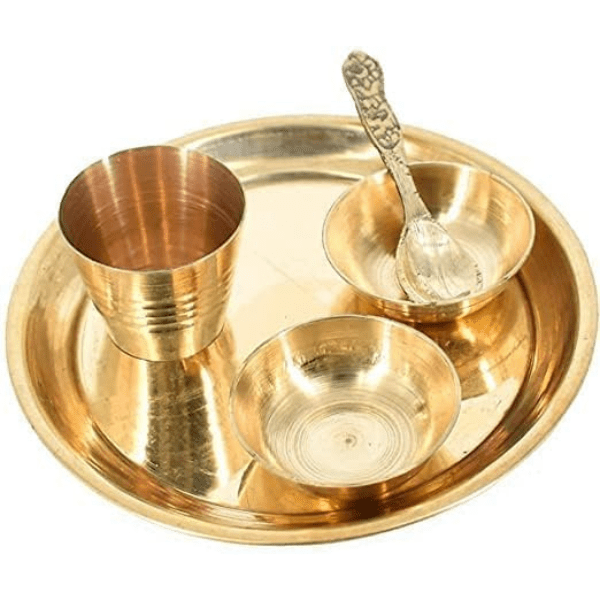 Laddu Gopal kanha ji Thakur ji Brass Pooja Bhog Thali - India shopping