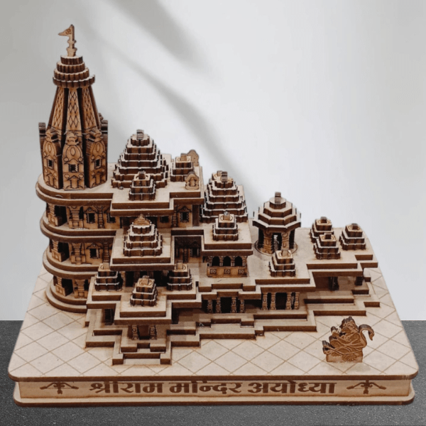 Ram Mandir Ayodhya Model 3D Replica Handcrafted with light - India shopping