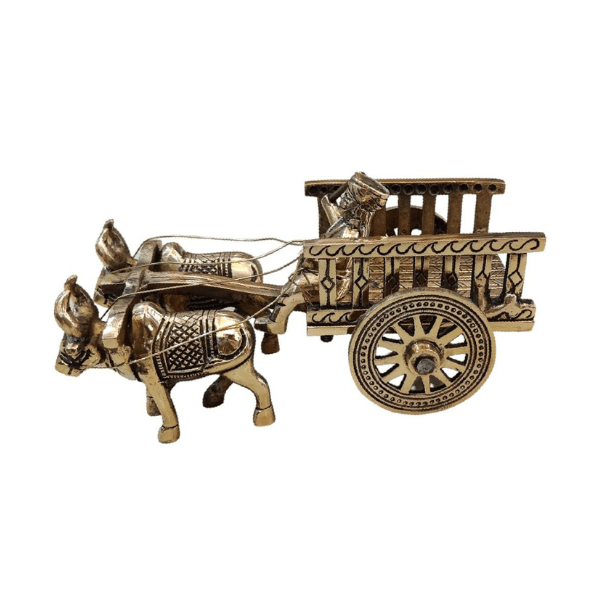 Brass Bullock Cart Showpiece, Showpiece for Decor - India shopping