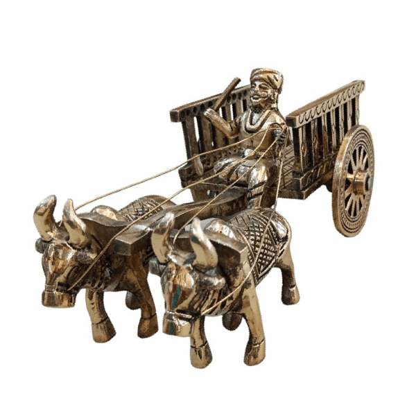 Brass Bullock Cart Showpiece, Showpiece for Decor - India shopping