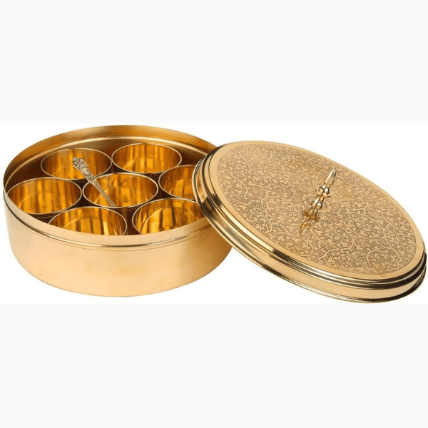 Handcrafted Brass Spice Box Set - India shopping