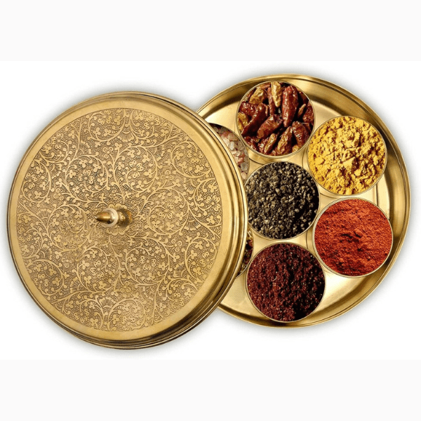 Handcrafted Brass Spice Box Set - India shopping