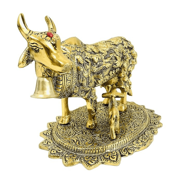 Kamdhenu Cow with Calf Showpiece - India shopping