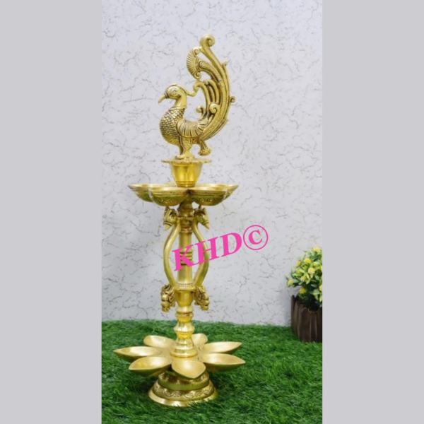 Premium Brass Peacock Diya Lamp