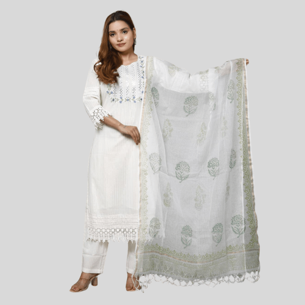 Women's Embroidery  Suit With Kota Doria dupatta - India shopping