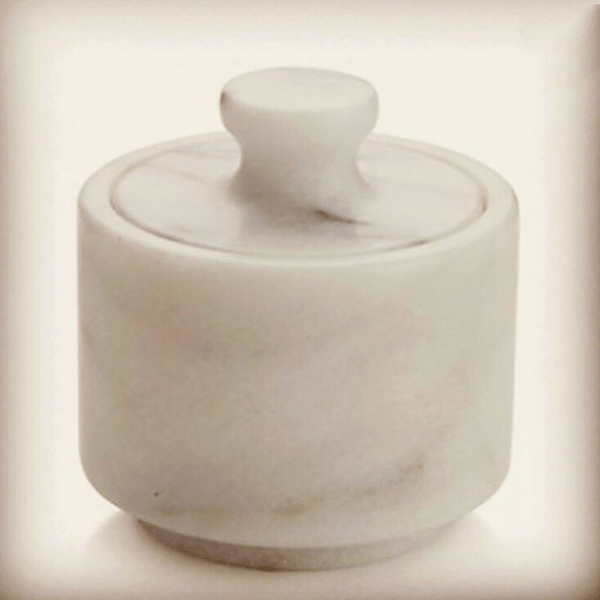 Super Marble Arts White Marble Salt Cellar - India shopping