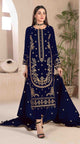Velvet Suit With Embroidery Work | Ready To Wear