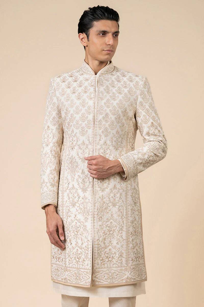 Tasva Aari And Zardosi Embroidred Sherwani - India shopping