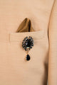 Tasva Black Crystal Studded Brooch