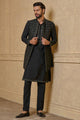 Tasva Black Kurta Bundi Set In Mirror Work