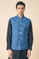 Tasva Blue Printed Bundi