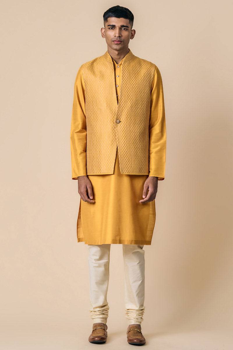 Tasva Brocade Kurta Bundi Set - India shopping