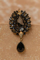Tasva Crystal Brooch With Drop Detailing