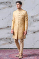 Tasva Gold Sherwani In Banaras Brocade With Java Embroidery