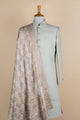 Tasva Grey Thread Embroidered Stole
