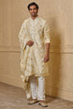 Tasva Ivory Kurta Set In Woven Zari Jacquard