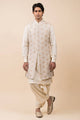 Tasva Jacquard Sleeveless Sherwani