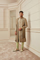 Tasva Jade Silk Brocade Sherwani