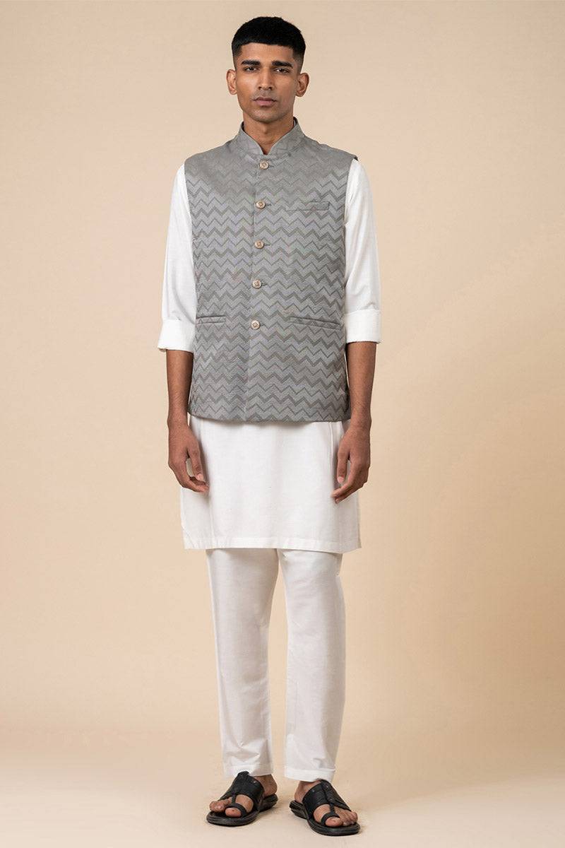 Tasva Kurta Bundi Set In Chevron Base - India shopping