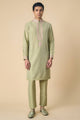 Tasva Kurta Set With Aari Embroidery Around Collar And Placket