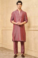 Tasva Kurta Set With Assymetrical Neck