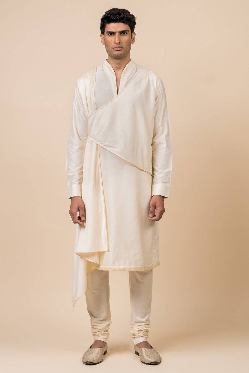 Tasva Kurta Set With Asymmetrical Drape - India shopping