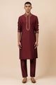 Tasva Kurta Set With Embroidered Collar
