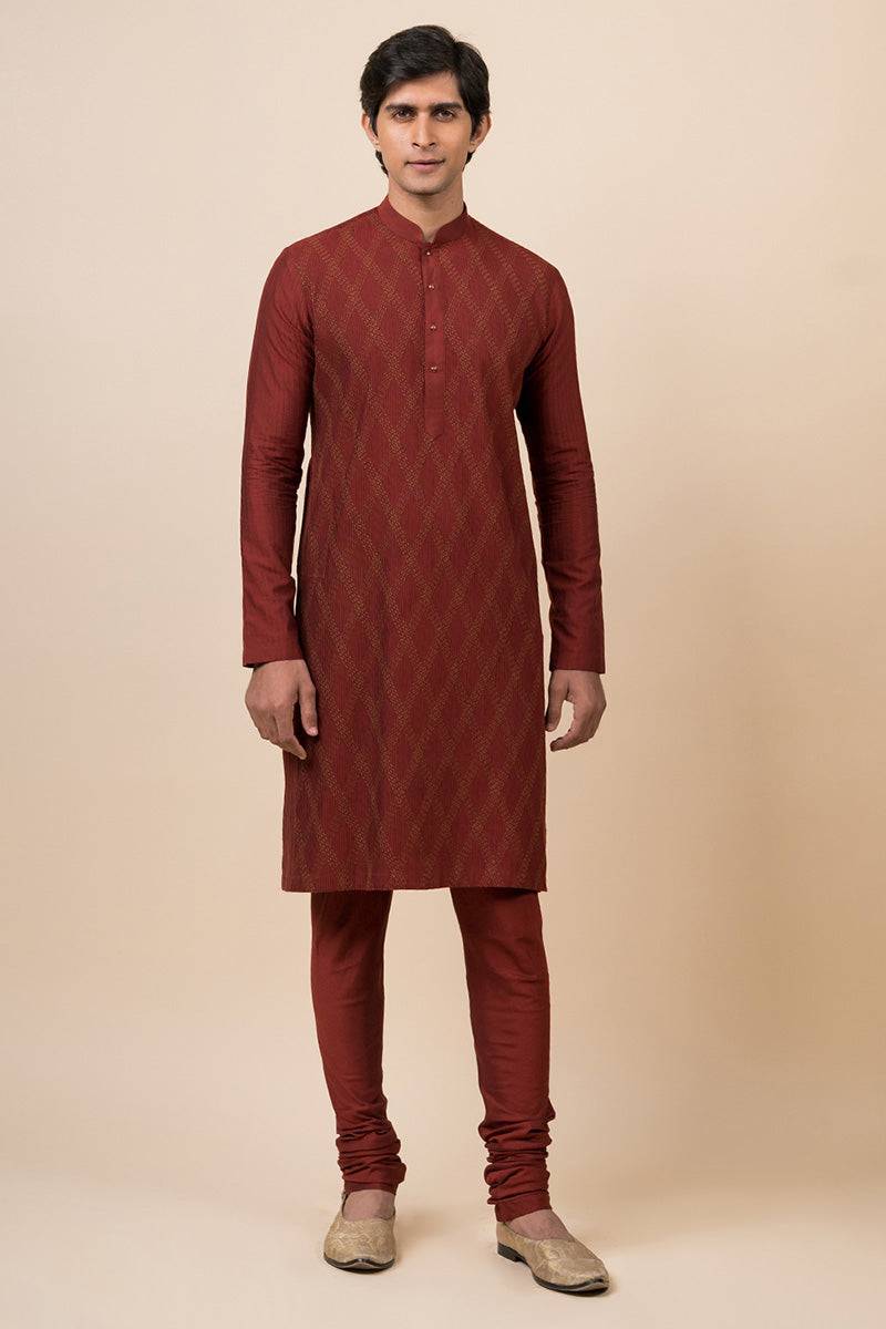 Tasva Kurta Set With Texturing Detail - India shopping