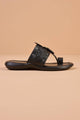 Tasva Leather Sandal With Woven Strap