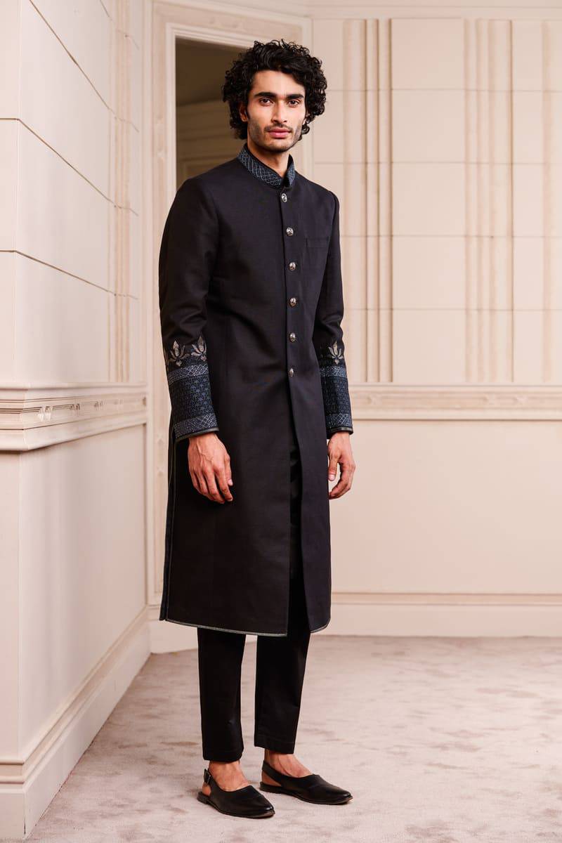 Tasva Linen Swaroski Sherwani - India shopping