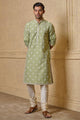 Tasva Lt.Green All Over Butti Embroidered Kurta Set