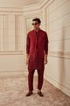 Tasva Maroon Bundi With Single Frogging Button