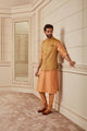 Tasva Mustard Cotton Kurta Bundi Set