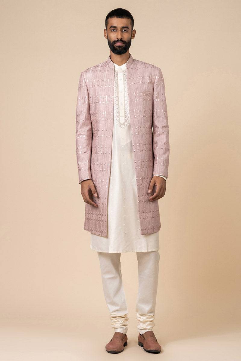 Tasva Pink All Over Embroidered Sherwani - India shopping