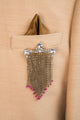 Tasva Pink Crystal Metal Chain Brooch
