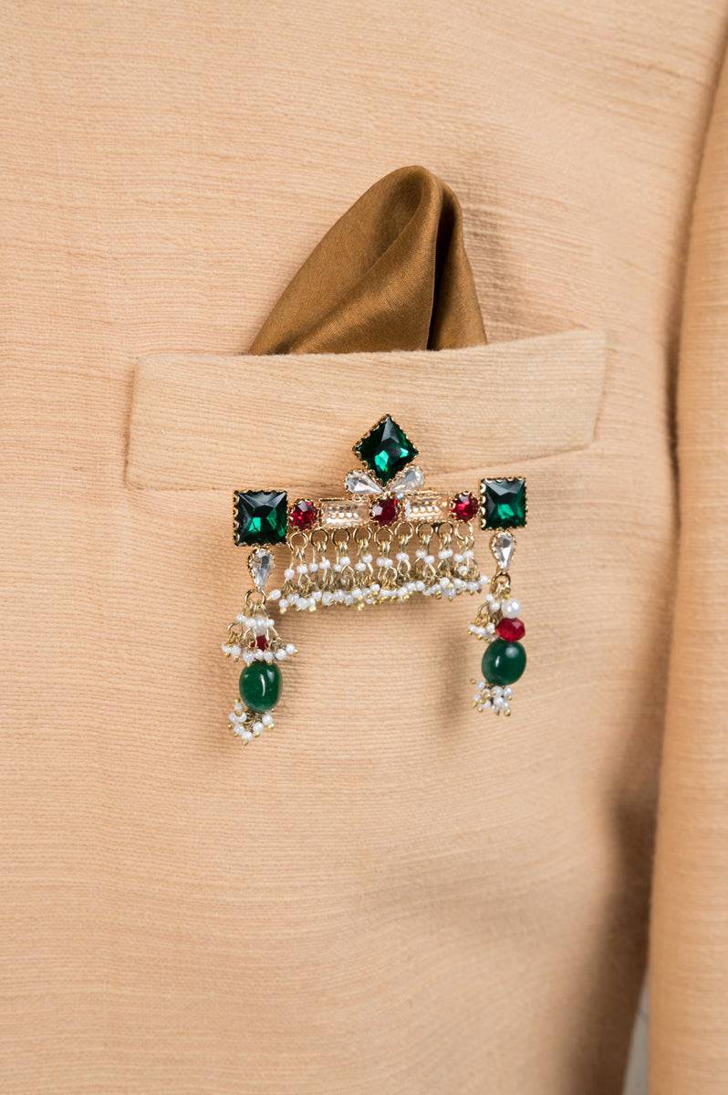 Tasva Quirky Crystal Stone Brooch - India shopping